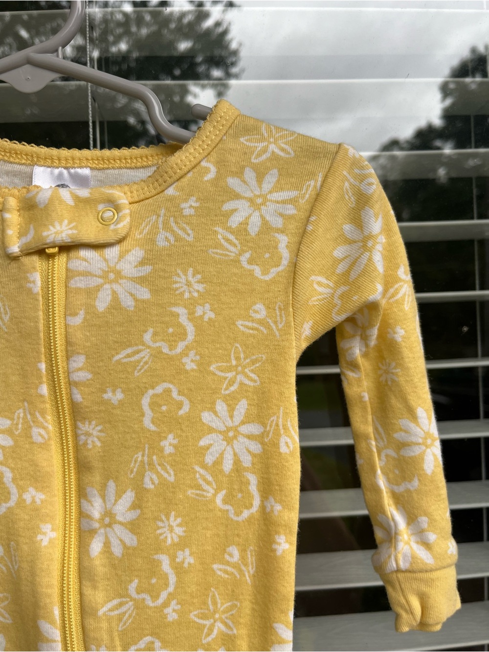 Gerber Yellow Floral Zip-Up Footie
